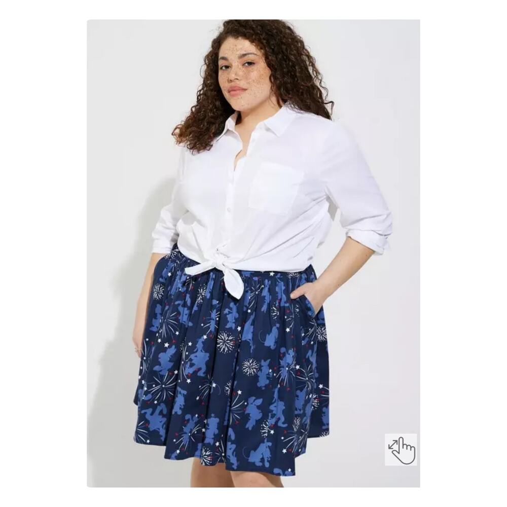 Torrid Disney Americana Mickey Friends Poplin Mini Skater Skirt Sz.3